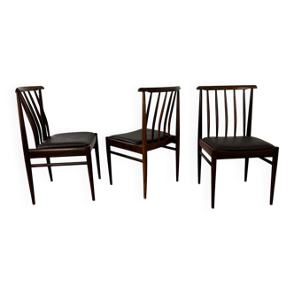 AWA Rosewood Danish design Dining Chairs, 1960s, Set of 3