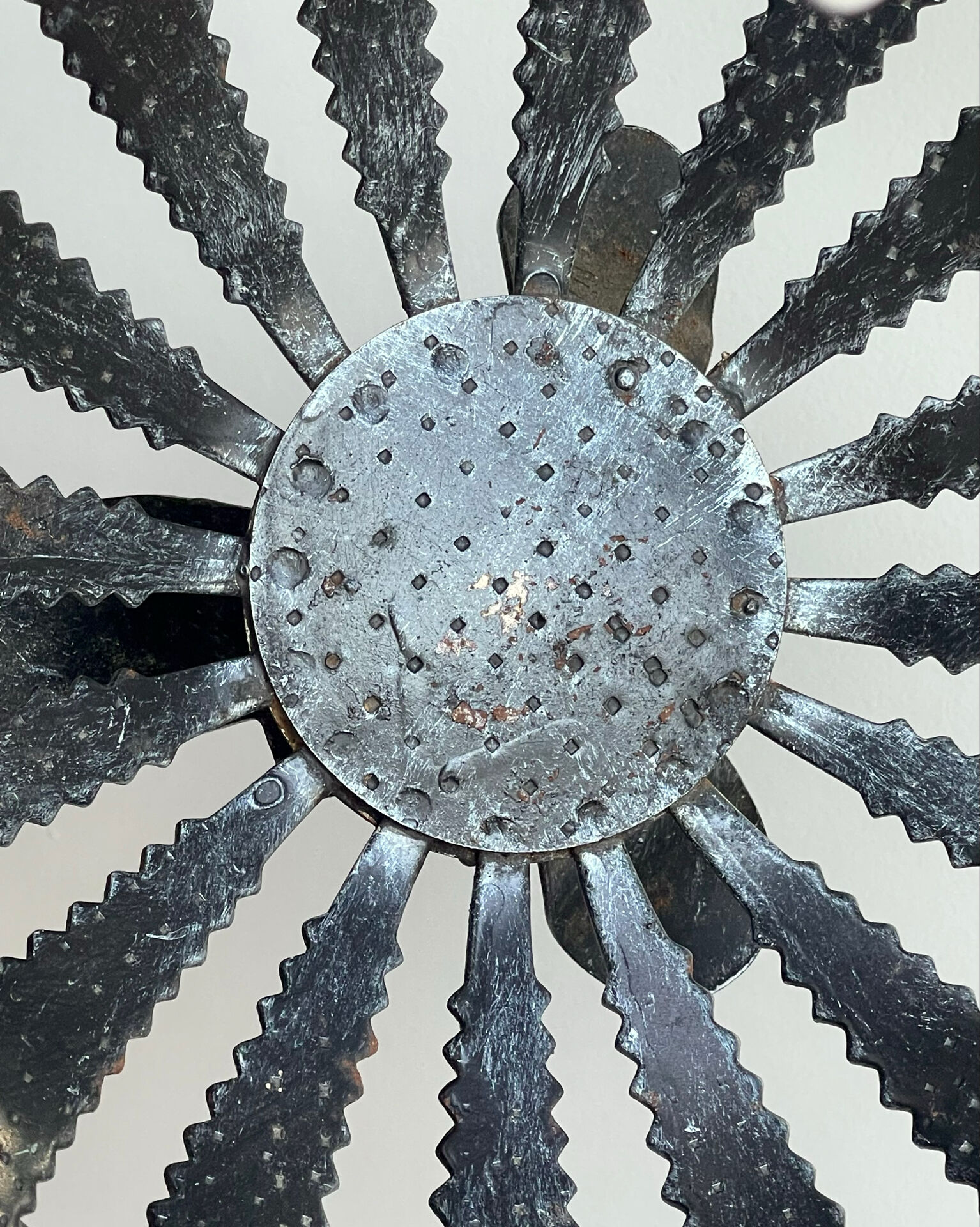 Brutalist wrought iron basket from the 1960s.