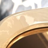 Rectangular mirror, horizontal or vertical, in white lacquered wood, 1970s.