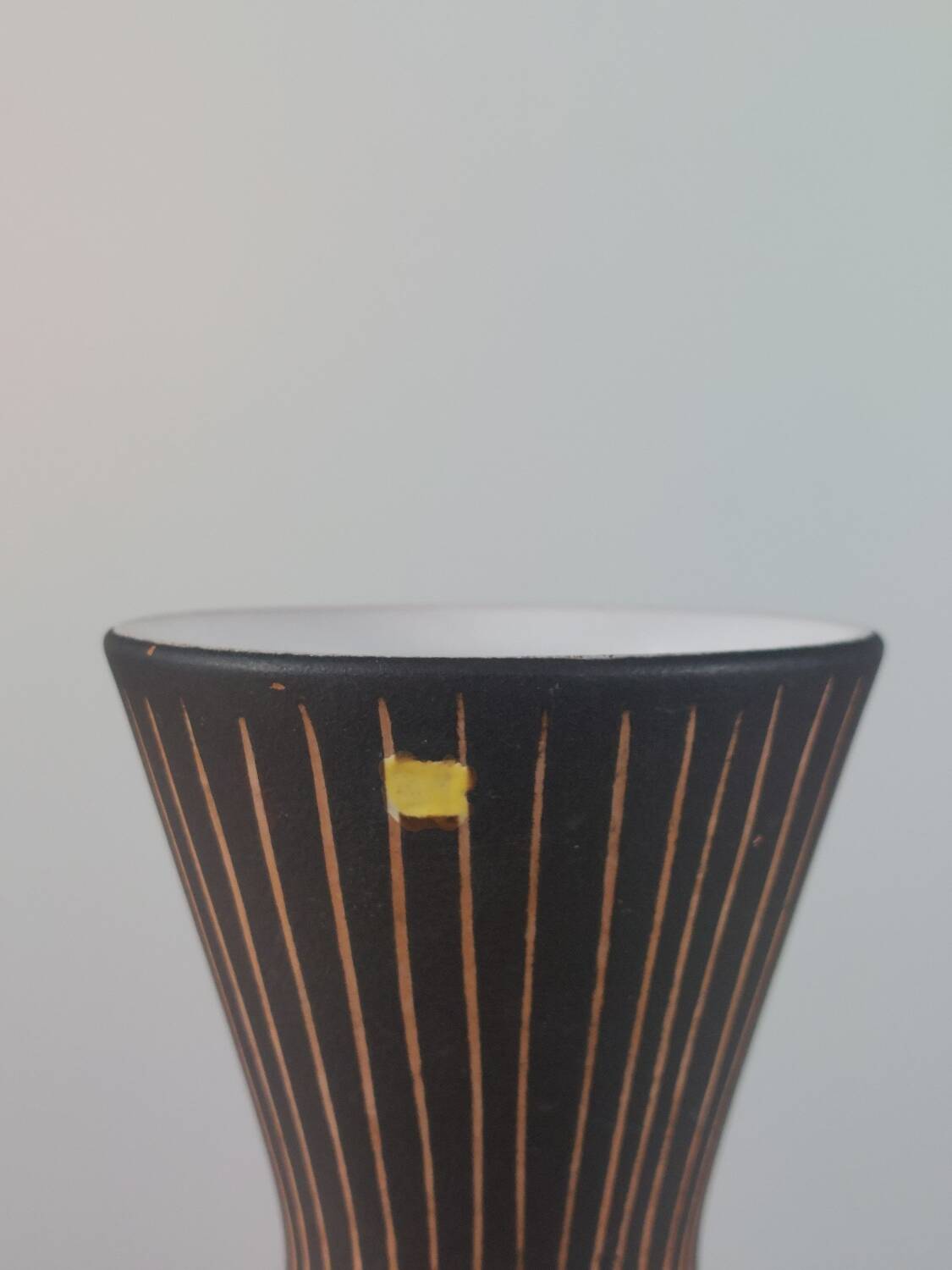 Vintage 1950s studio ceramic vase with sgraffito by Steuler.