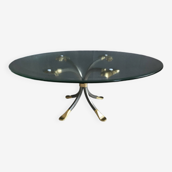 Coffee Table in Brass and Iron by Manfred Bredohl, Germany, 1970s