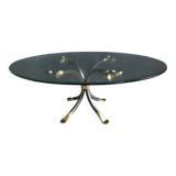 Coffee Table in Brass and Iron by Manfred Bredohl, Germany, 1970s