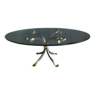 Coffee Table in Brass and Iron by Manfred Bredohl, Germany, 1970s