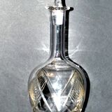 Baccarat crystal decanter aswan art deco model 1930 cut feather sheets