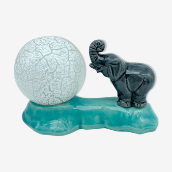 Elephant ceramic lamp and its Art Deco balloon