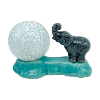 Elephant ceramic lamp and its Art Deco balloon