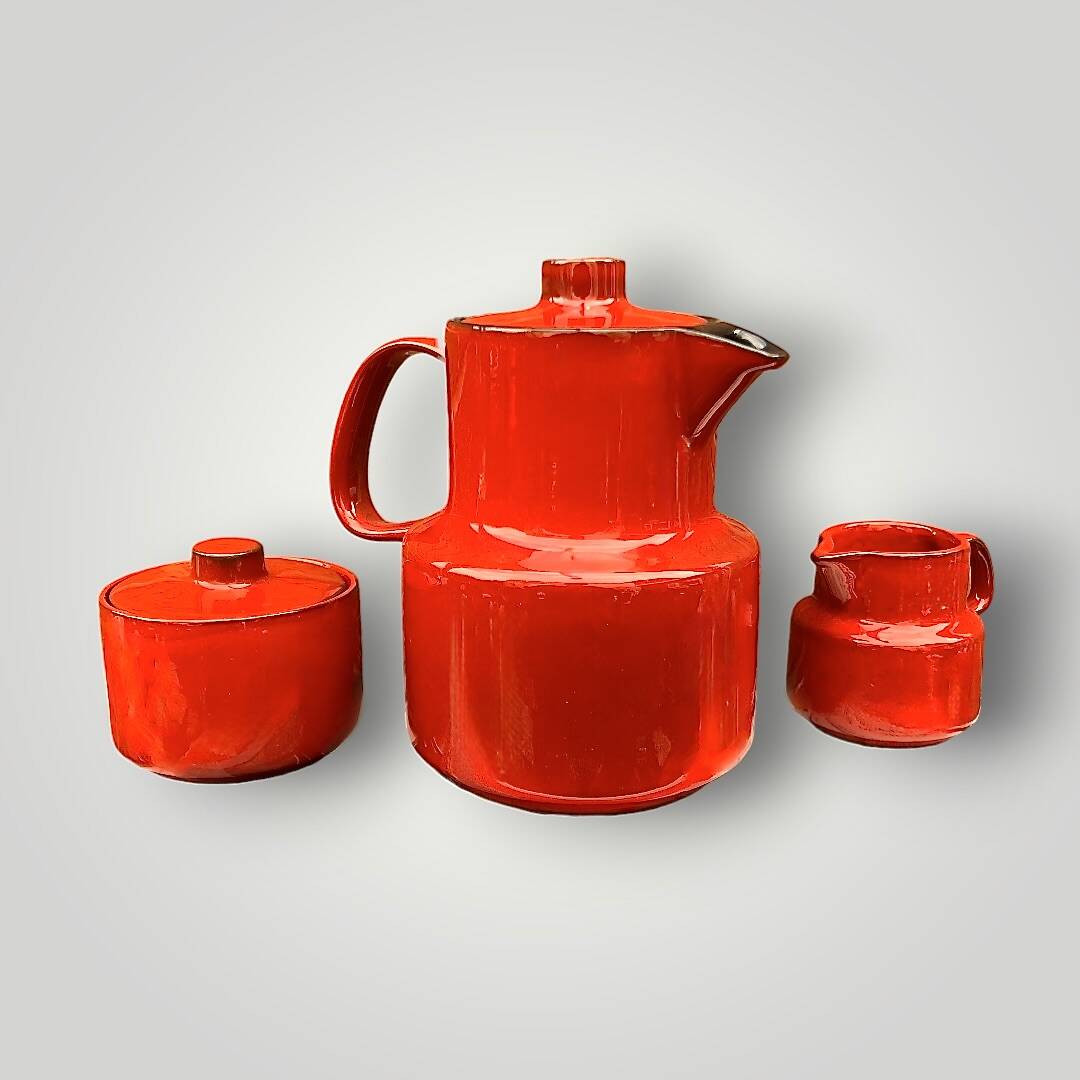Vintage Melitta Ceracron coffee set – scarlet red – 1970s