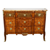 Rosewood and Mahogany chest of drawers, Louis XV / Louis XVI Transition style – Late 19th century