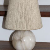 Alabaster ball lamp foot with rope lampshade