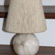Lampe boule albâtre avec abat-jour corde