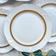 6 Vintage White and Gold Porcelain Dinner Plates Limoge France ADP "Ariane" - Elegant Antique French Tableware