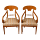 Pair of Biedermeier armchairs in light wood – 19th century