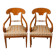 Pair of Biedermeier armchairs in light wood – 19th century