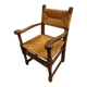 Rustic armchair made of woven rush, 1960s–1970s.