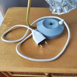 Mid-Century glass and brass lamp