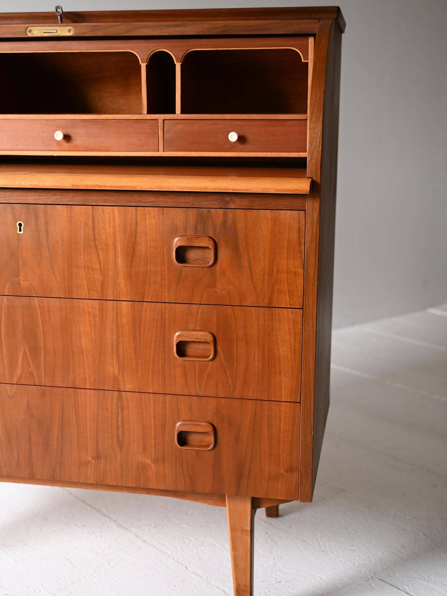 Bureau Secrétaire Vintage Scandinave en Teck