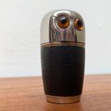 Set of 5 metal shot glasses in German owl style from the mid-century, 1960s.