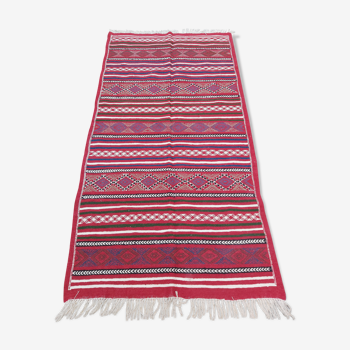 Tapis rouge traditionnel fait main 100x190cm