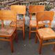 Pair of straw-seated chairs from the 1950s