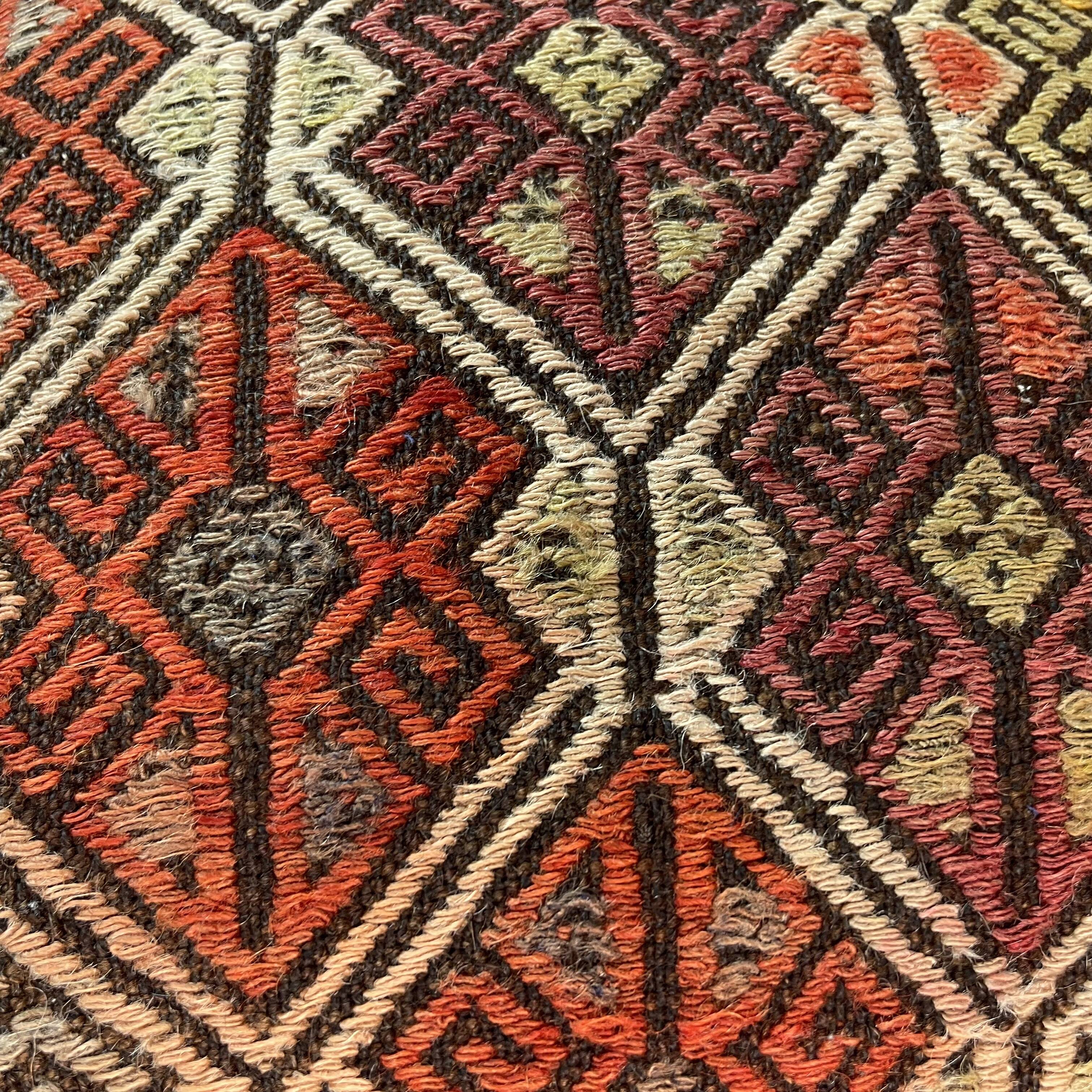 VINTAGE TURKISH KILIM CUSHION COVER , 45 X 45 CM