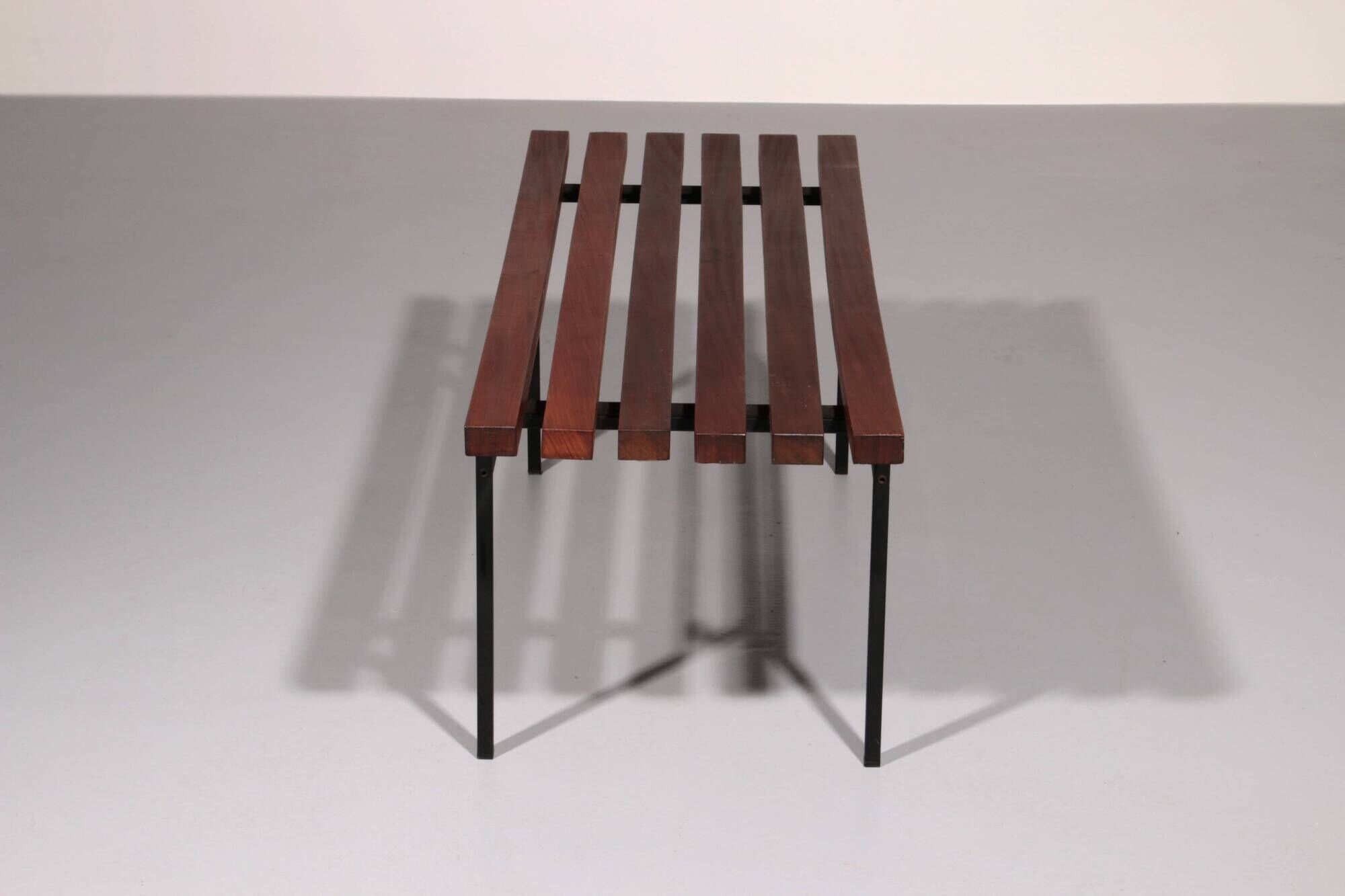 Mid-Century Meranti Wood Bench 1960 Italy