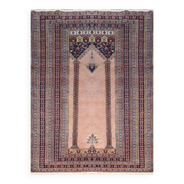 Oriental carpet India Mihrab: 1.23 x 1.83 metres in wool