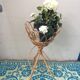 Porte plante en rotin et bambou vintage 1960
