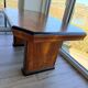 English Art Deco table in flamed walnut – London, 1960