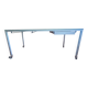 Glass and metal desk with wheels