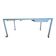 Glass and metal desk with wheels
