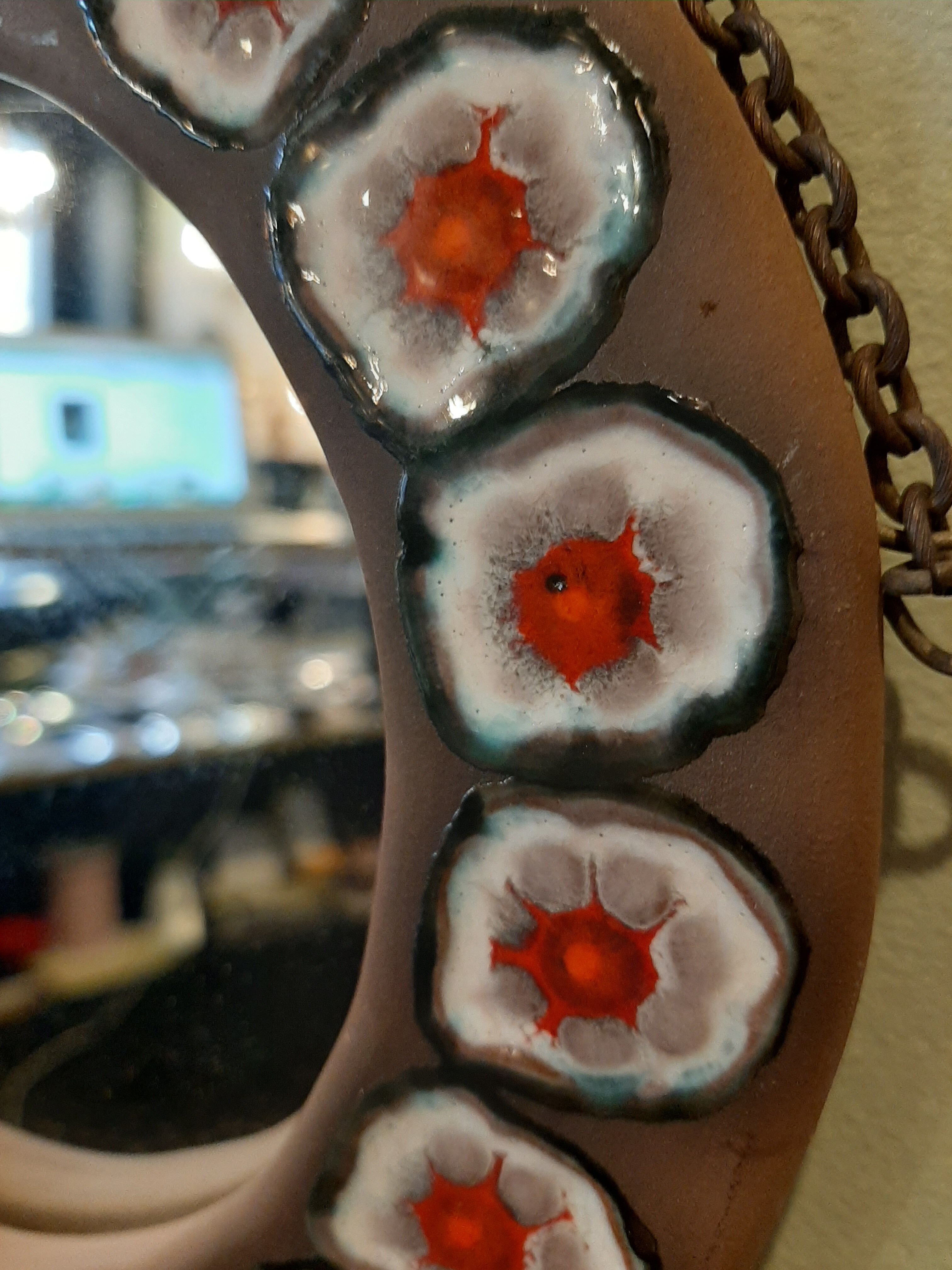 Ceramic round mirror - 21cm