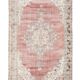 7x12 Vintage Dusty Rose Mid Century Moderin Turkish Vintage Rug,201x351 Cm