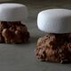 Mushroom shaped stools from burlwood - France 1950s