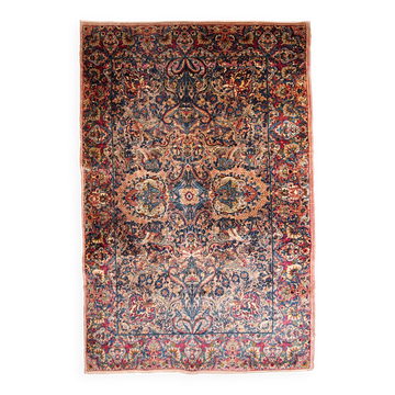 Tapis persan Kerman antique fait main 4,2' x 6,10' (128 cm x 211 cm) années 1920 - 1B778