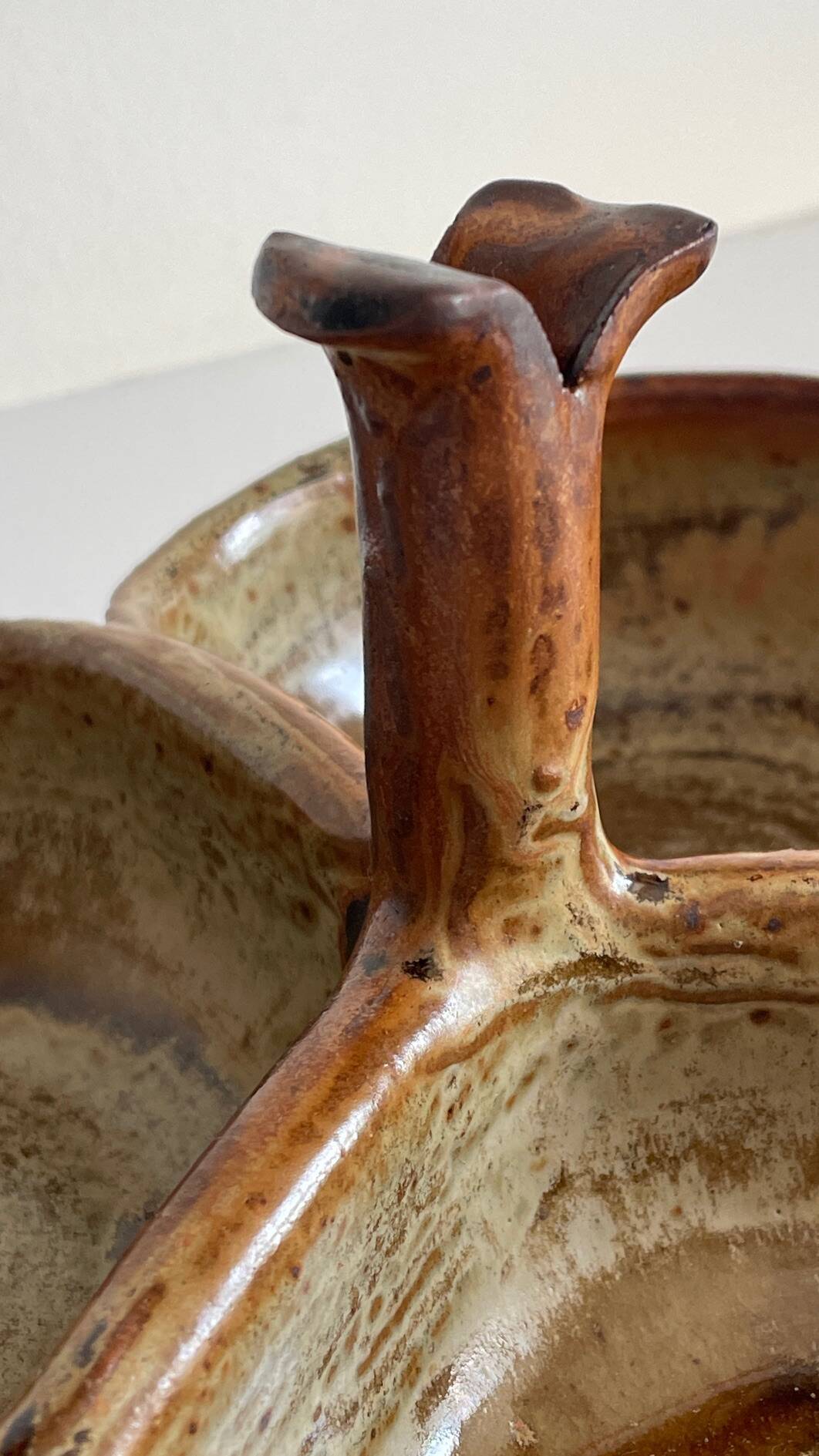 Vintage glazed stoneware appetizer dish