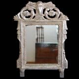 Small mirror, silver-leafed wood