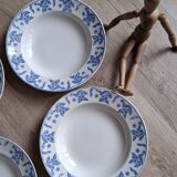 Set of 4 Dux Boch blue soup plates