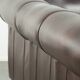 Luxury brown smooth cow leather Chesterfield sofa with an English look