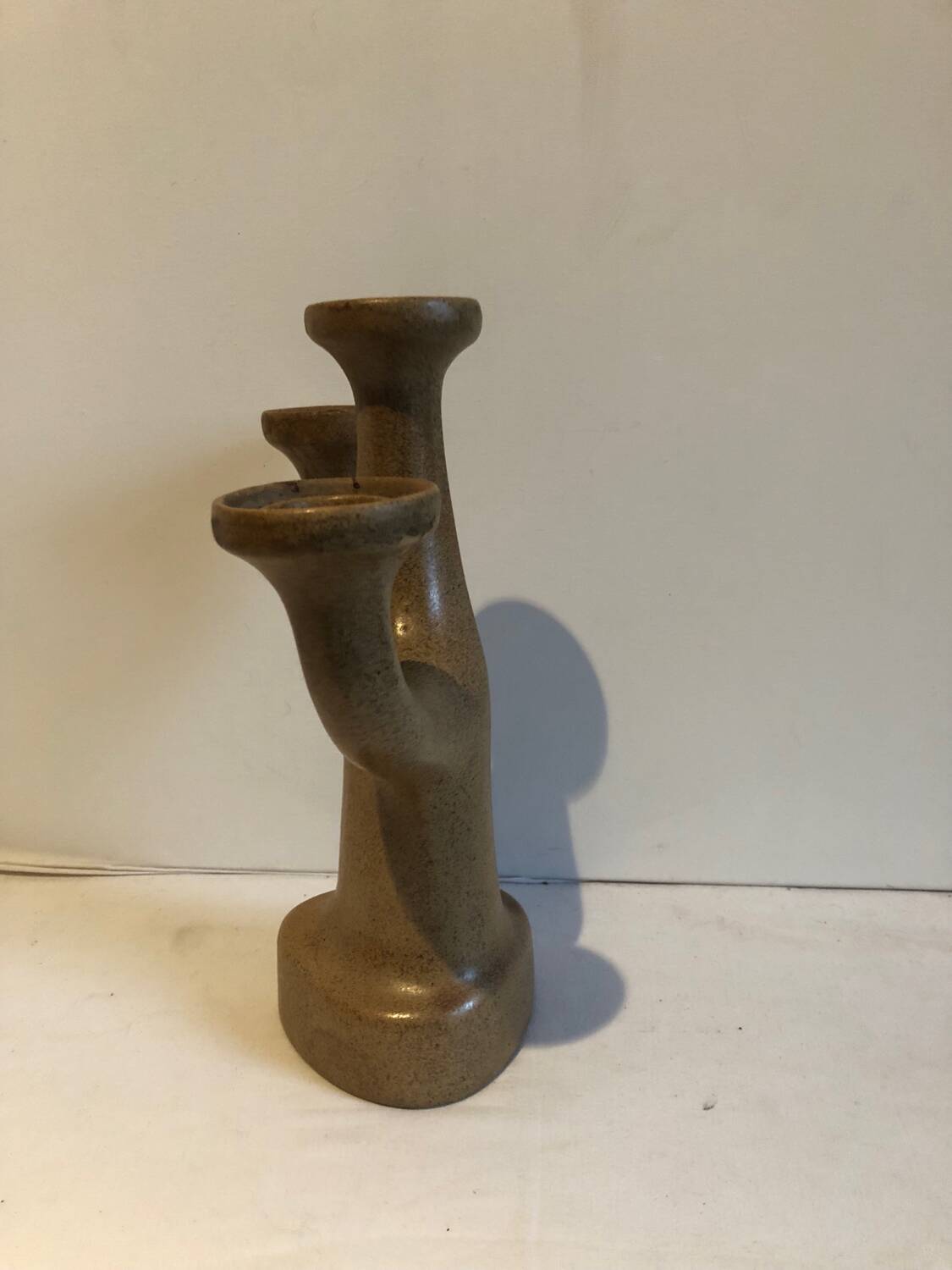 Three-armed stoneware candlestick 70