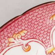 Porcelain dessert plate, Minton Decor 235, pink, Sarreguemines