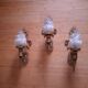 3 gold metal torchere wall lights