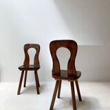 Pair of free-form wooden chairs, 1950S