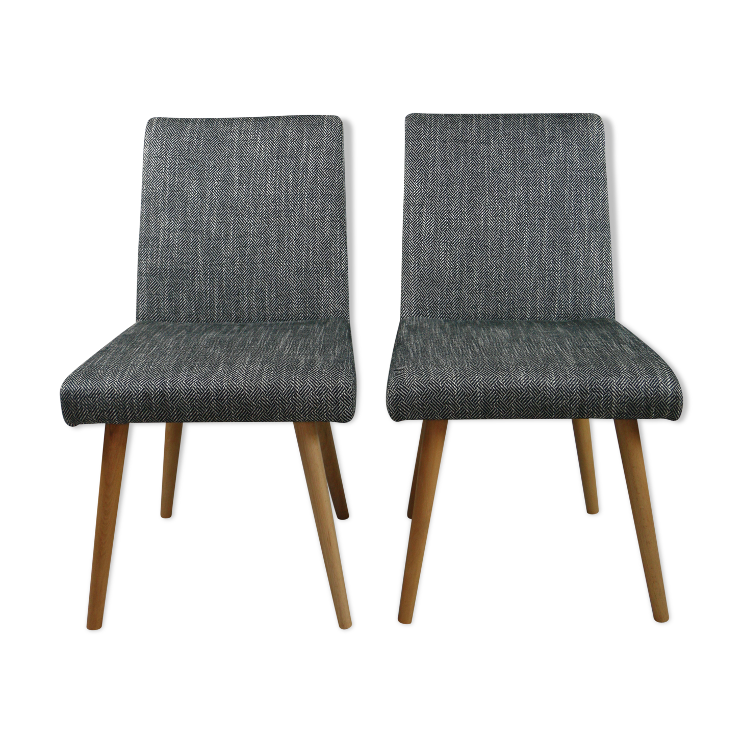 Ensemble de chaises vintage noir et blanc  1970