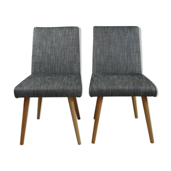 Ensemble de chaises vintage noir et blanc 1970