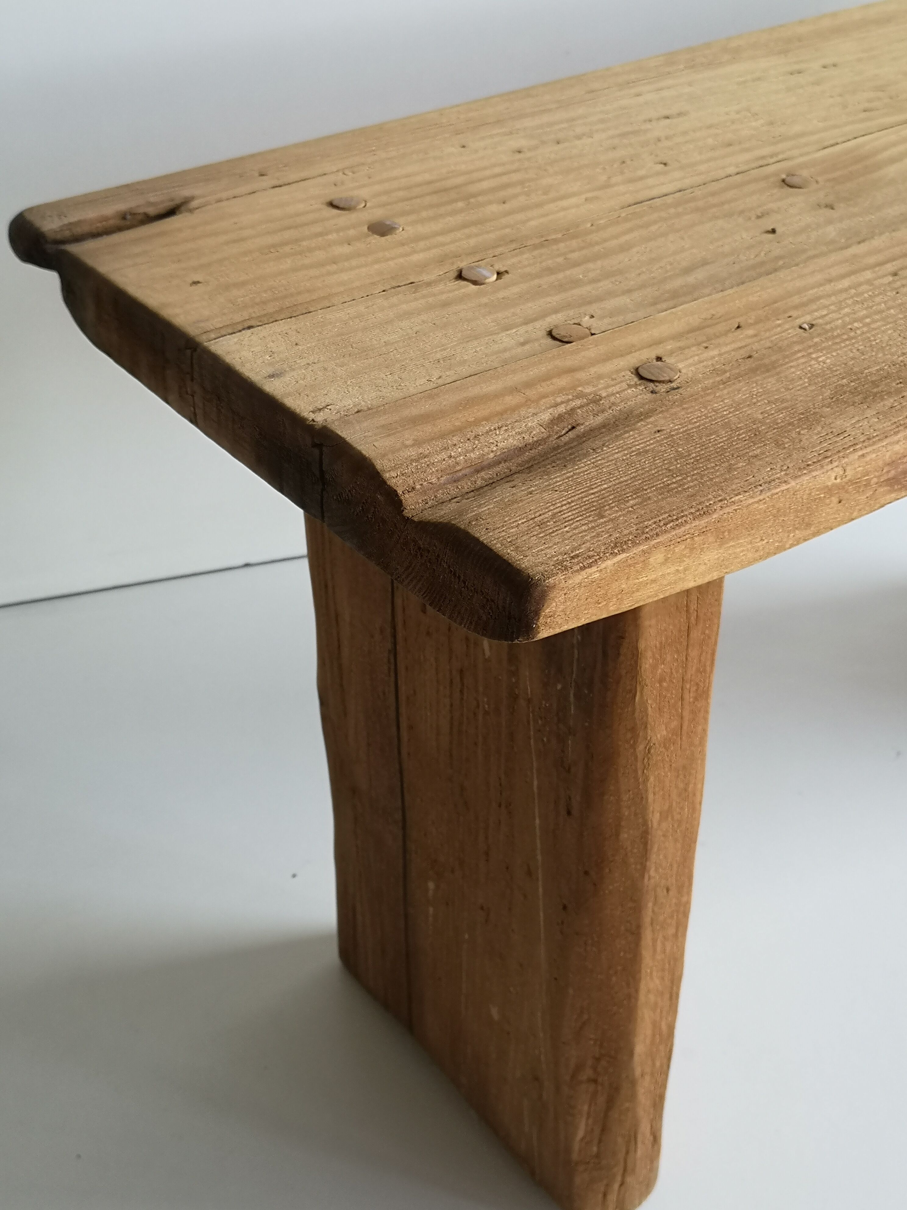 Brutalist wooden bench
