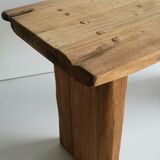 Brutalist wooden bench