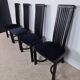 Set of four high "Slat back" chairs - Italian design 1980s