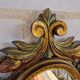 Antique Italian Polychrome Carved Wooden Mirror