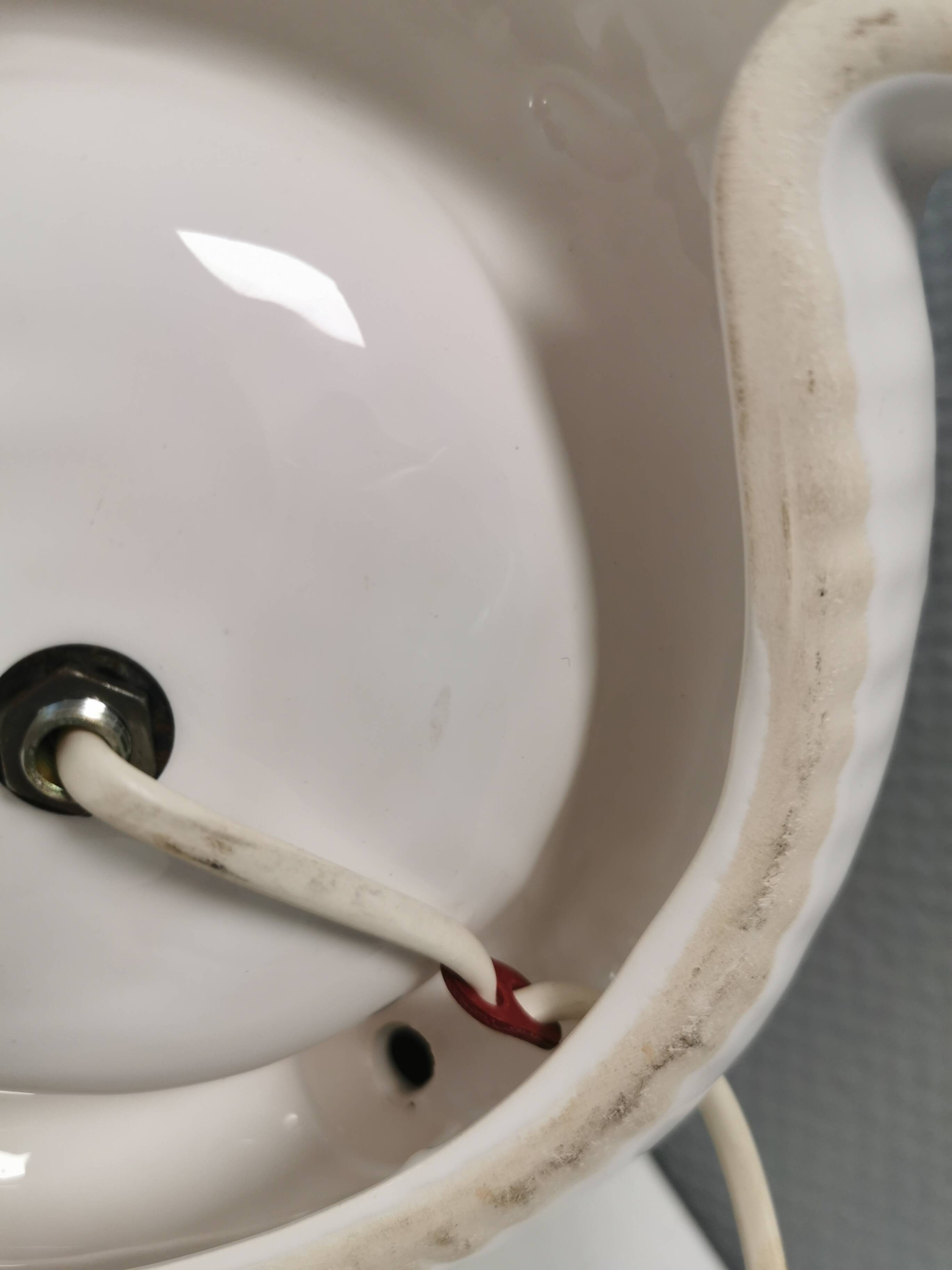 COBRA table lamp with thin milky white glass shade/dome, Sweden 1980s