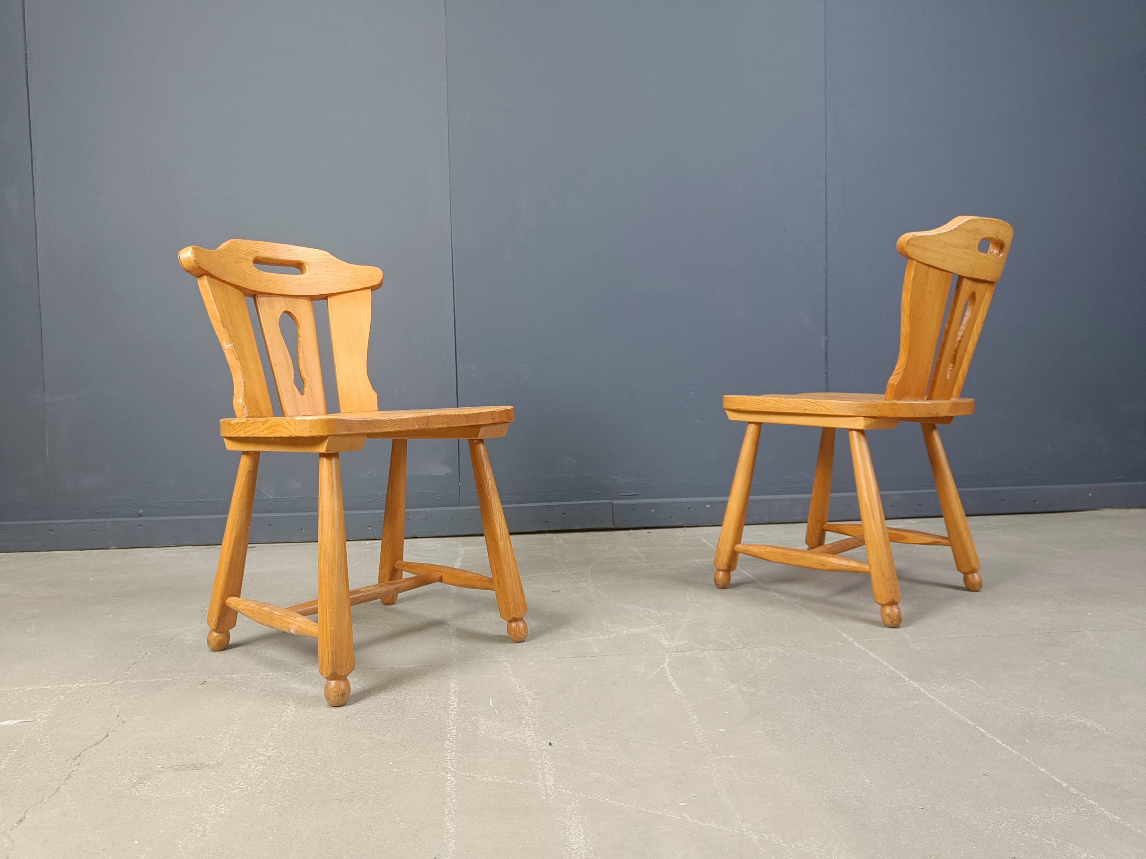 Mid century brutalist dining chairs, 1960s set of 4